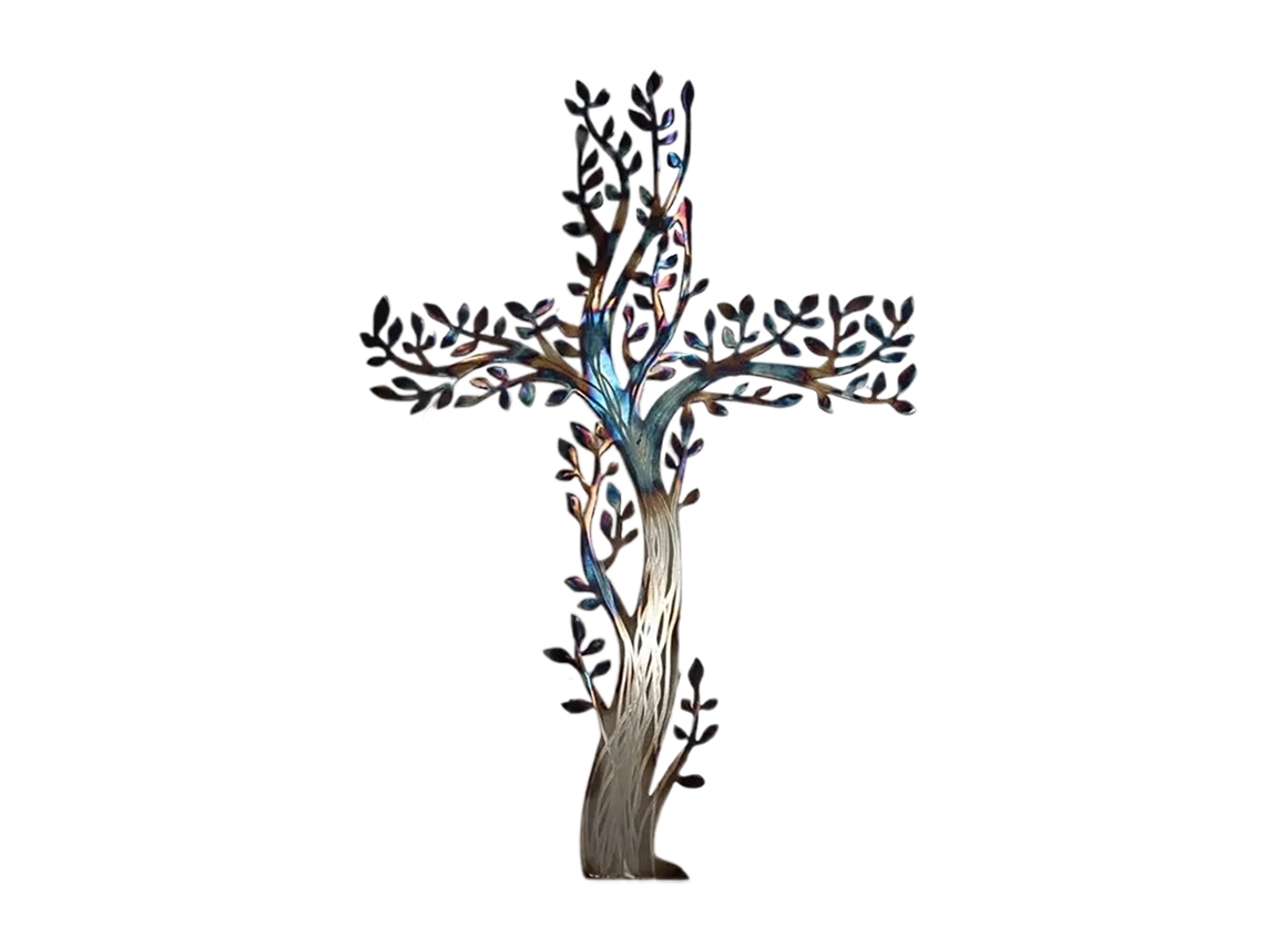 Laxiscreed Arte De Parede Em Metal Com Cruz Para Decoração Interior Elegante