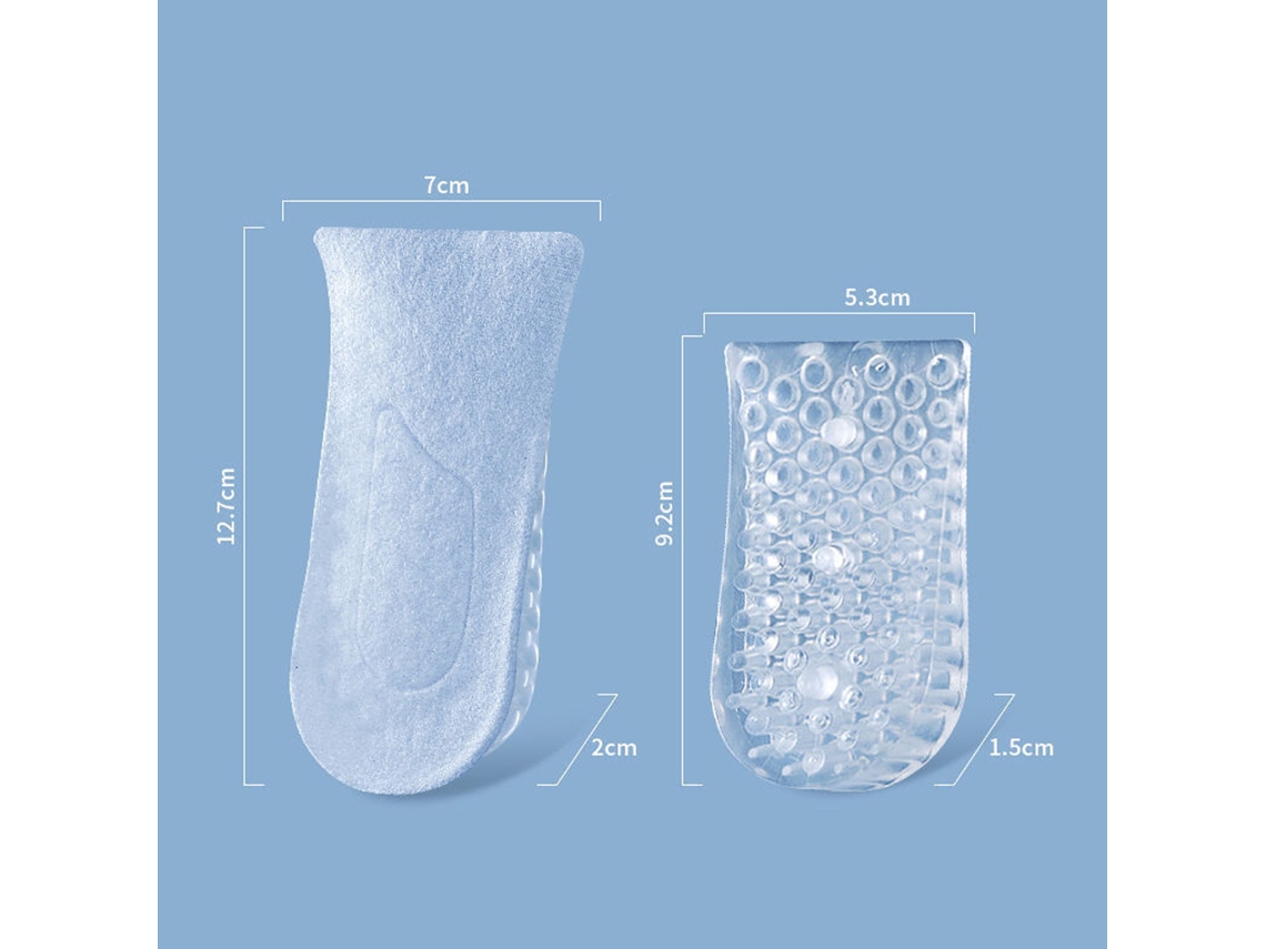 Height-increasing Insoles, Multi-layer Transparent Silicone, Shock Absorption, Eoocoo