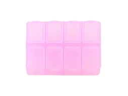 Caixa De Comprimidos Retangular De Plástico Com 8 Compartimentos, Rosa. Nostalgia88