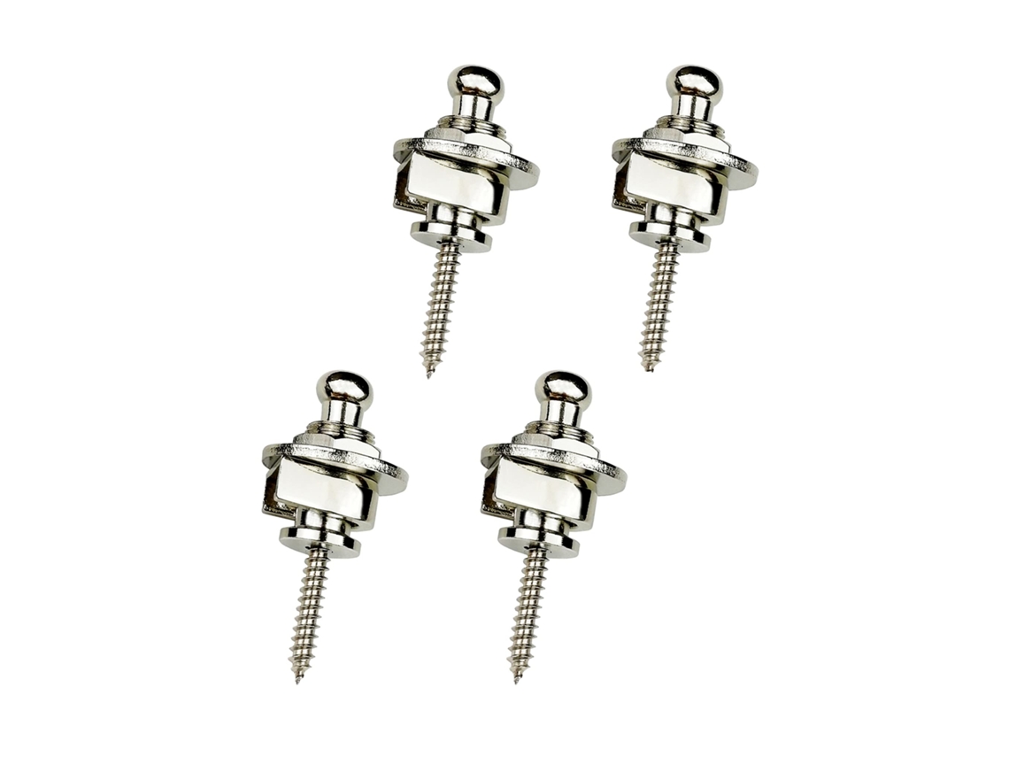 Conjunto de 4 Fivelas Redondas de Cobre para Correia de Guitarra AQUAFORGE (prata)