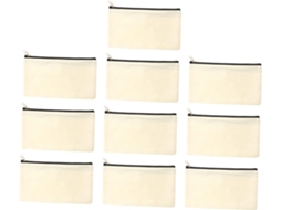 Estojo para Lápis de Lona em Branco com 10 Peças, Nécessaire Prática e Durável para Viagens com Zíper CHABERLU