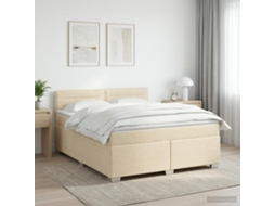 Vidaxl Cama Box Spring Com Colchão Creme 140 X 200 Cm Tecido