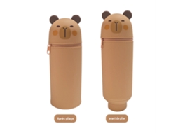 Estojo Telescópico De Silicone Kapibala, Porta-canetas Dobrável, Bolsa Portátil Para Material Escolar (2 Peças)