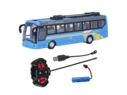 Ats ônibus Escolar Rc de Alta Simulação com Controle Remoto Carregável, Dirigibilidade em Todas as Direções, Azul para Crianças