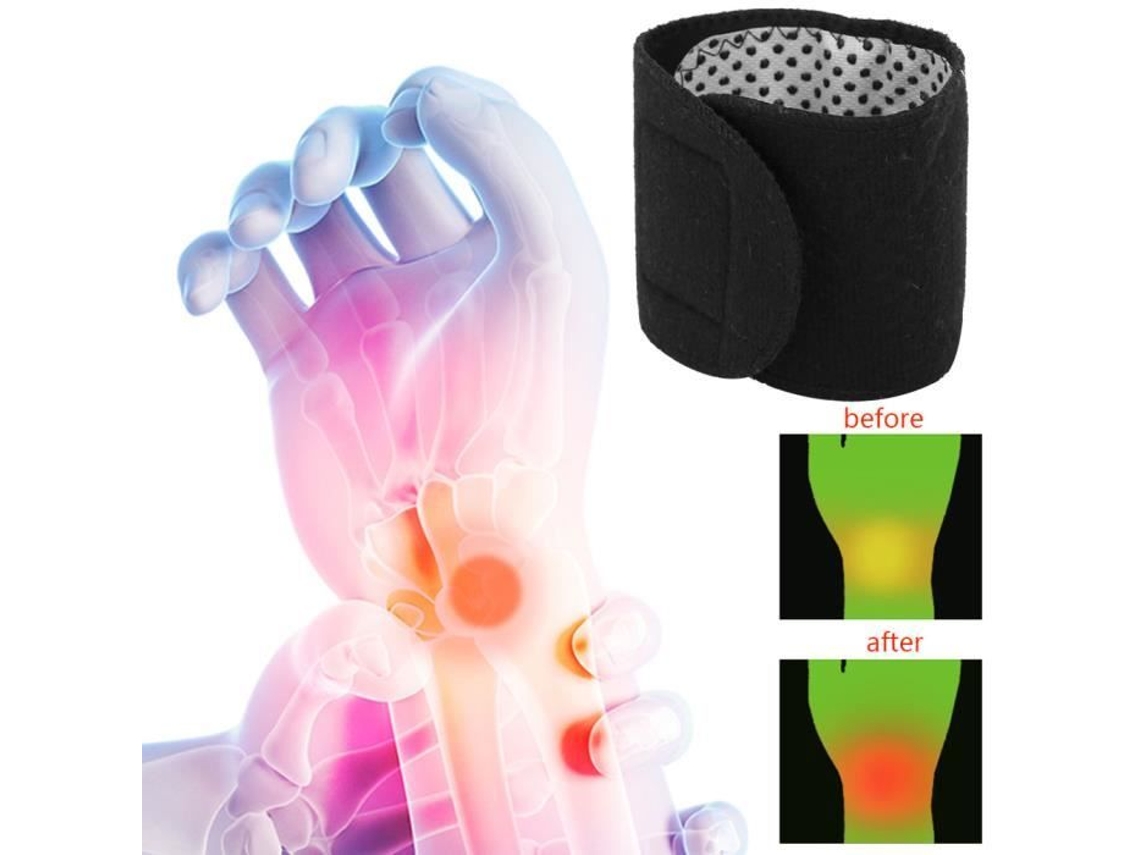 Melhor Atela De Pulso 1 Par De Pulseiras Auto Aquecidas De Terapia Magnética Esportiva Unissex Suporte De Pulso Tbest