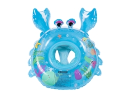 Boia Infantil Em Formato Caranguejo Azul Transparente, Assento De Malha Para Bebês, Pvc Inflável Para Piscina E Praia
