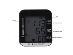 Lurelia Monitor De Pressão Arterial Pulso Lcd Ajustável Portátil Manguito