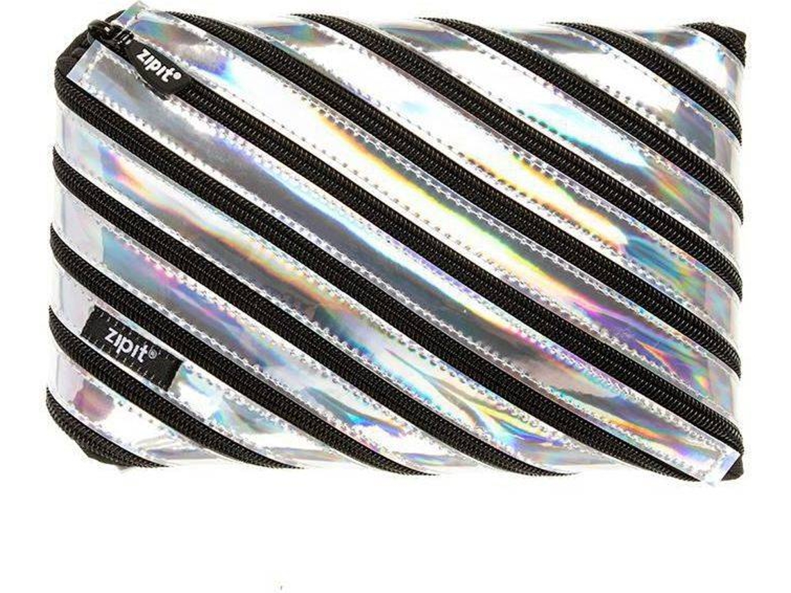 Estojo ZIPIT Metallic Jumbo Prateado
