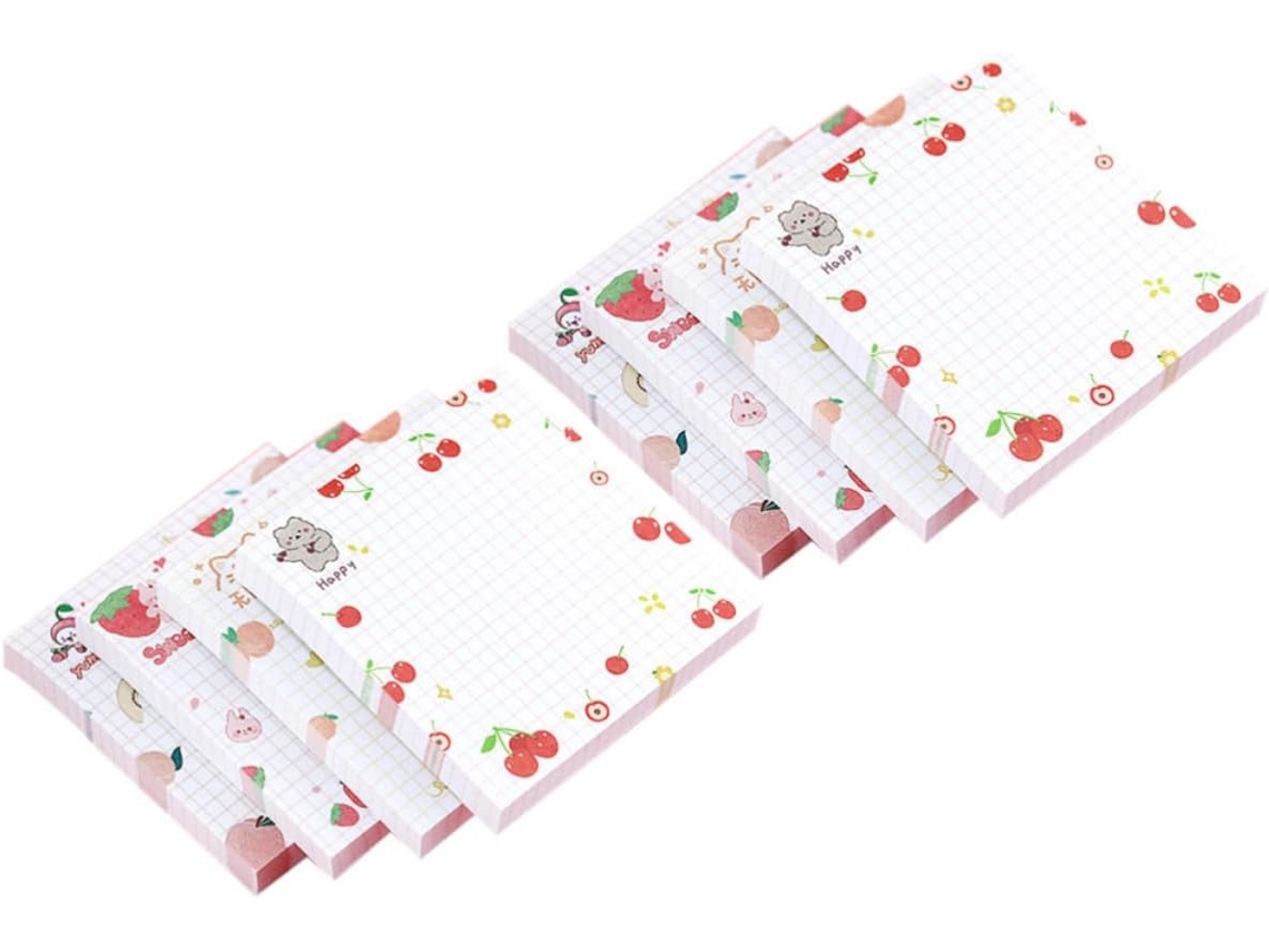 Blocos de notas adesivos práticos com estampas florais, 8 cadernos criativos de papel, 640 folhas para lembretes escolares.