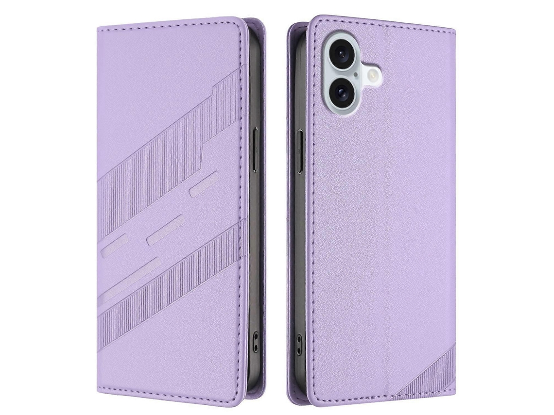 Capa De Couro Com Suporte E Estampa Estilo Punk Para Iphone 16 Plus