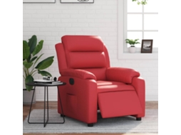 Vidaxl Poltrona Reclinável Elétrica Couro Artificial Vermelho