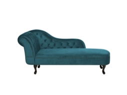 Chaise longue versão à esquerda BELIANI Nimes de Veludo Azul 169x65x79