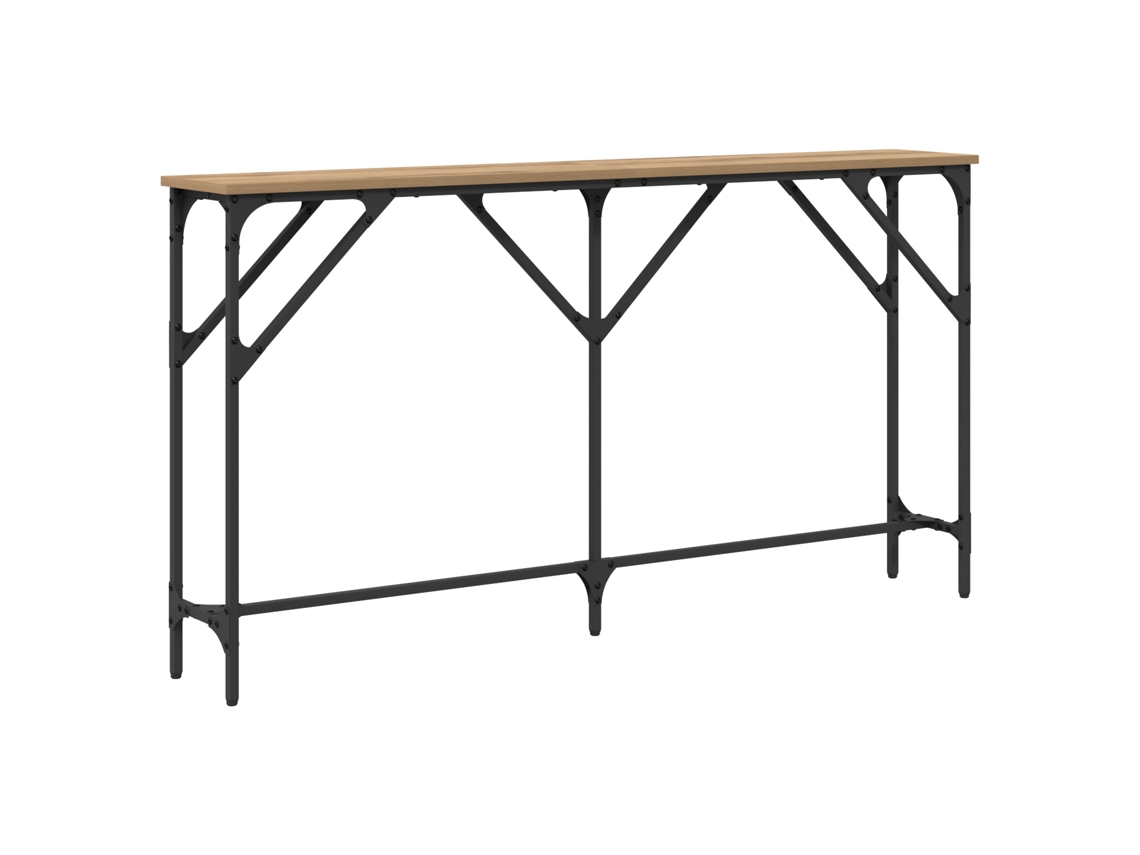 Mesa Consola Carvalho Artesanal Madeira Engenhada Vidaxl Castanho Derivados De Madeira (140x23x75 Cm)
