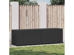 Vidaxl Caixa De Arrumação Para Jardim 200x50x60 Cm Vime Pe Preto