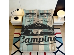 Conjunto de Cama com Estampa Camping Mont Microfibra Fronha 200x25cm
