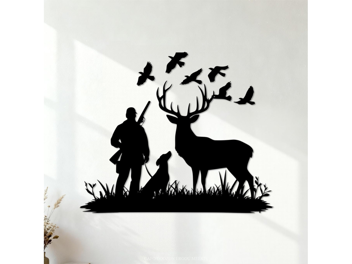 Adesivos de parede em vinil Papa Deer Hunter 68x81,7cm removíveis sem deixar cola preta.