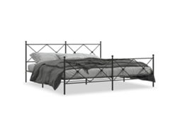 Bed Frame, Bed Frames Vidaxl Preto Aço (193 X 203 Cm)