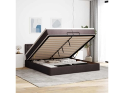 Estrutura De Cama Otomana Com Colchão 200x200cm Castanho-escuro