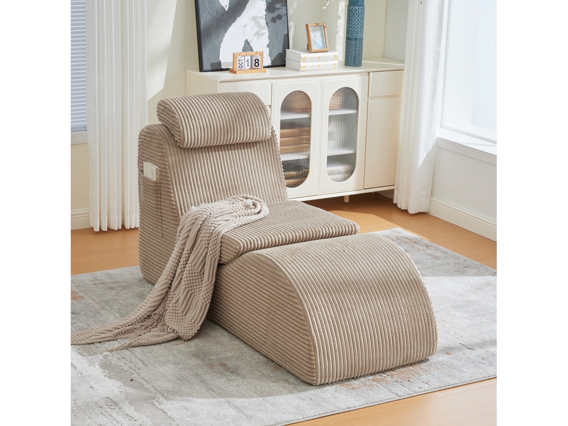 Poltrona De Relaxamento Com Design Moderno E Ergonómico Para Jardim E Sala De Estar, Amarelo