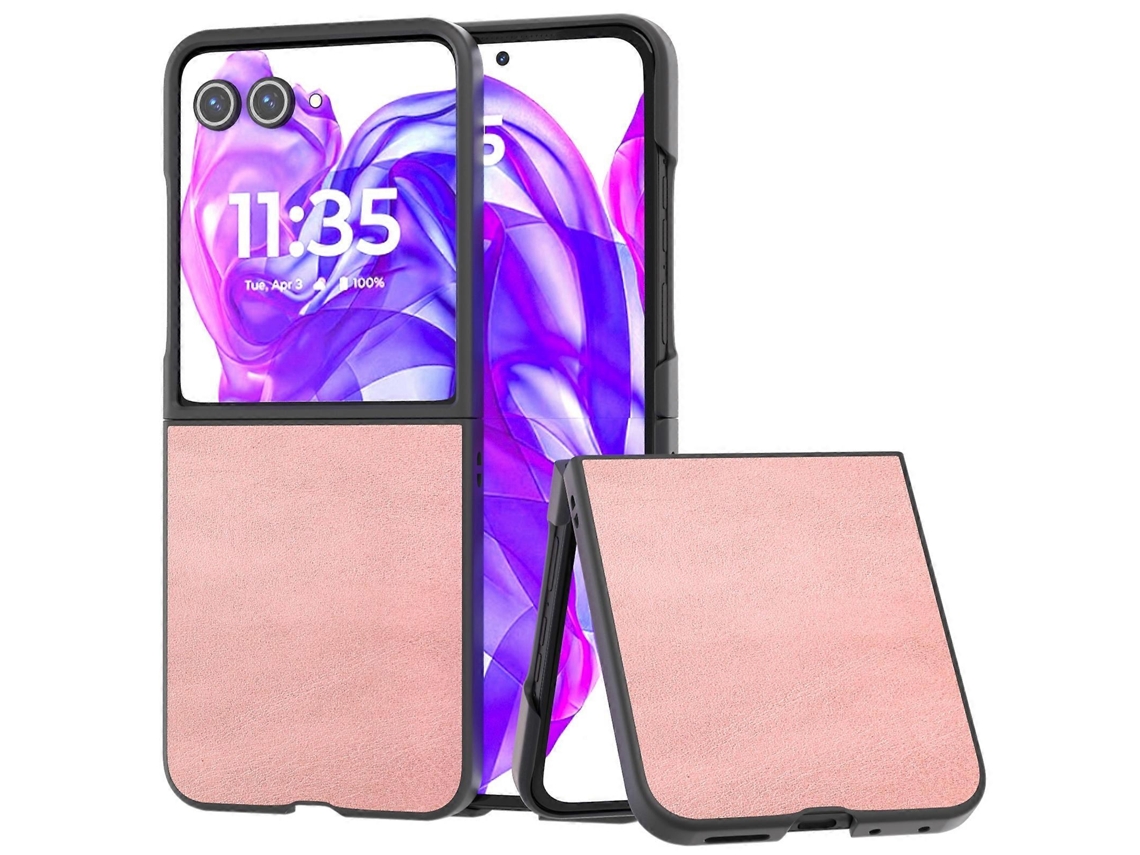 Capa Para Celular Motorola Razr 50 Ultra Em Pu Com Textura De Couro Bovino