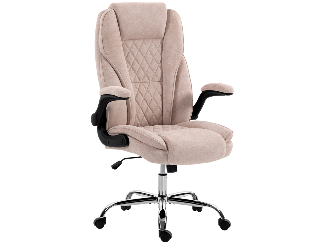 Cadeira De Escritório Ergonômica, Altura Ajustável, Apoios De Braço Rebatíveis, 70 X 70 X 114-122 Cm, Rosa