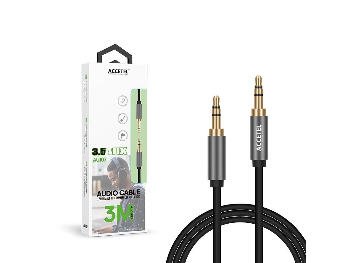 Au107 Cabo De Áudio Com Conector 3.5mm M/m 3.0m
