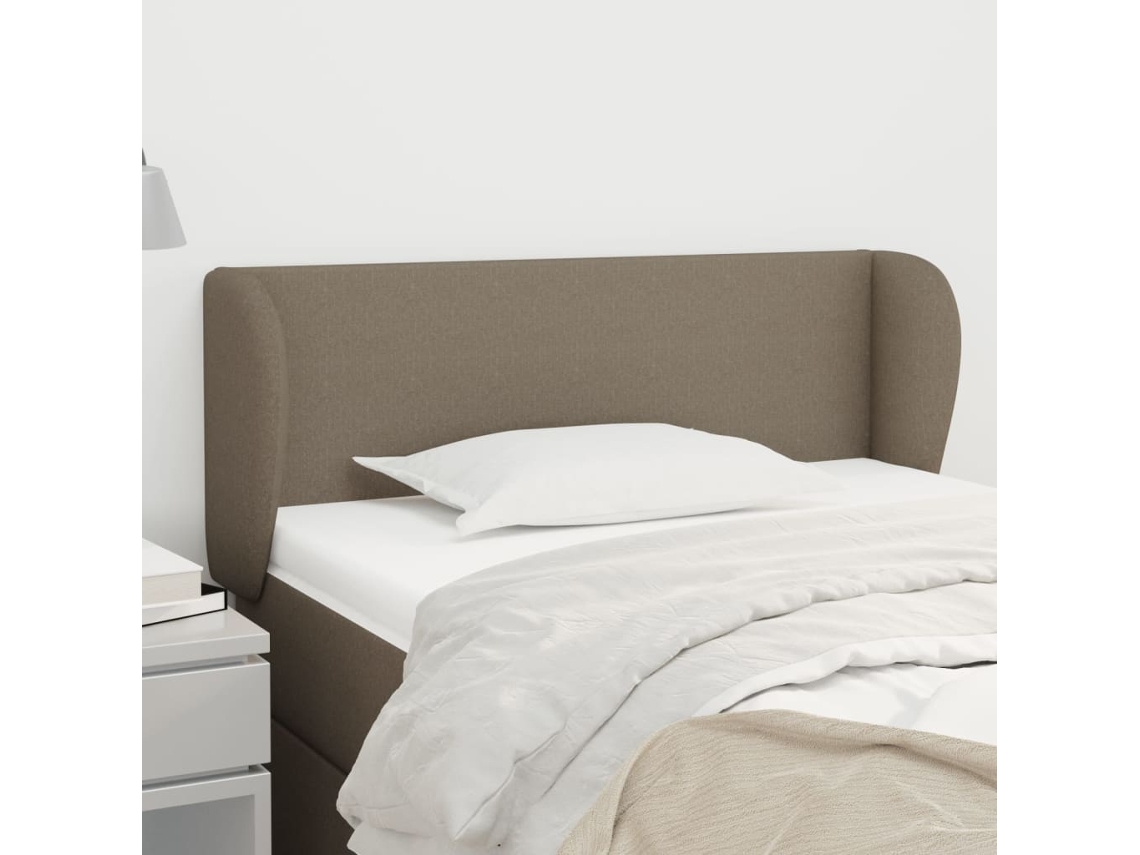 Vidaxl Cabeceira Cama Abas Tecido 93x23x78/88 Cm Cinzento-acastanhado