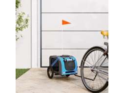 Vidaxl Reboque Bicicleta P/ Animais Tecido Oxford/ferro Azul/cinza