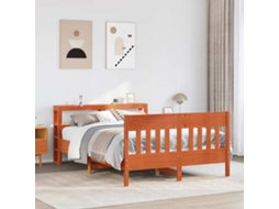 Vidaxl Cama Sem Colchão 140x190 Cm Pinho Maciço Castanho-mel