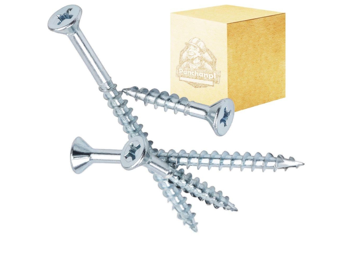 Parafusos Para Madeira Galvanizados E Endurecidos Brancos, 1 Kg, 3, 5 X 20 Mm De Comprimento Mgf