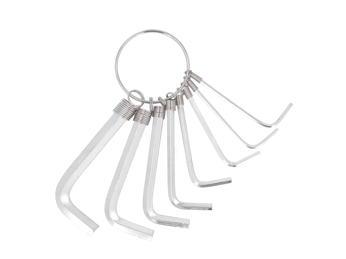 Conjunto de Chaves Allen Métricas 8 Peças Aço Cromado | S/MARCA