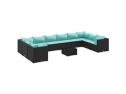 Garden Lounge Set, Garden Lounge Sets Vidaxl Preto Rattan / Vime (n/a)