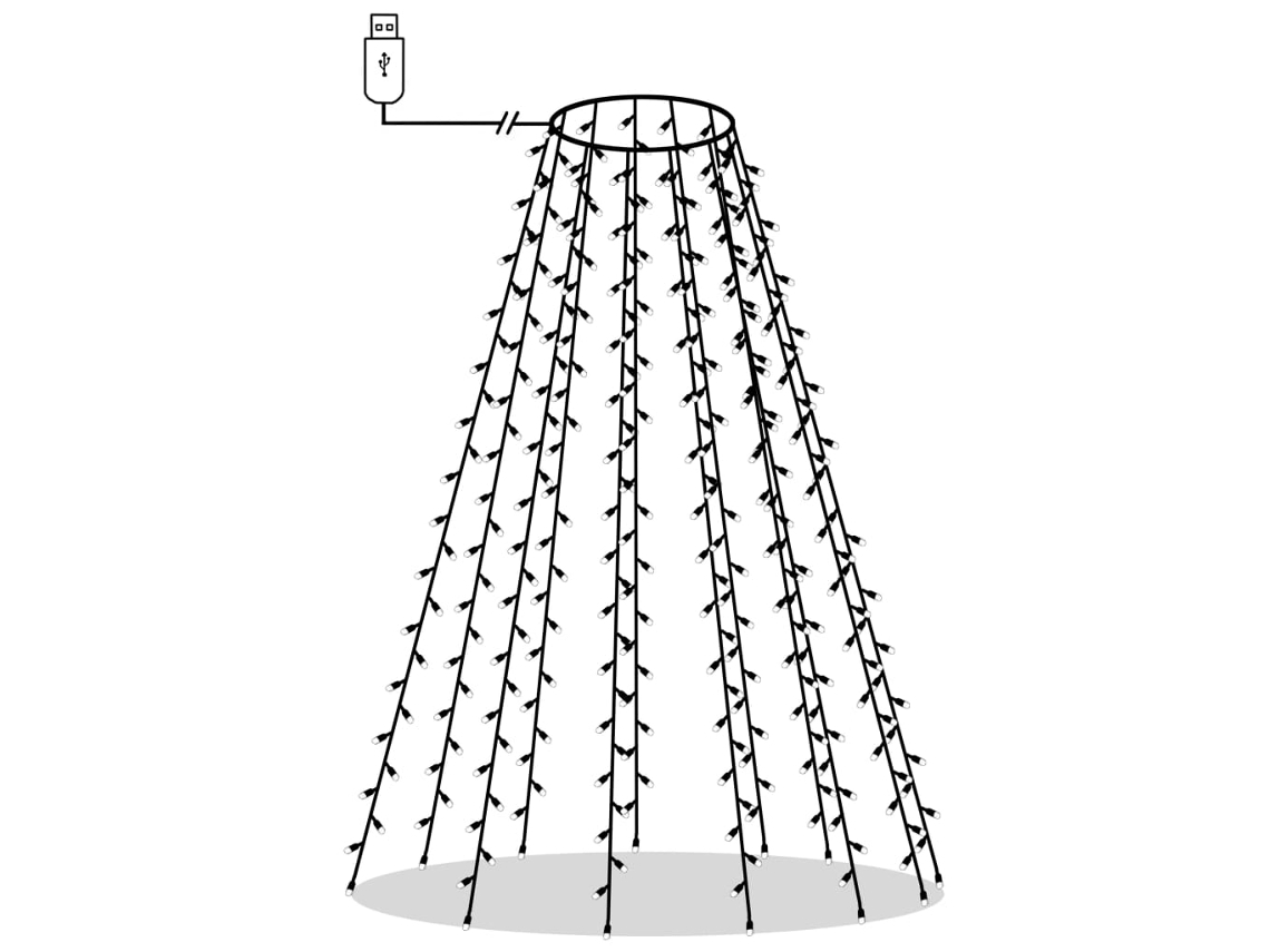 Luz Árvore Natal  Multicolor Pvc (150 Cm)*