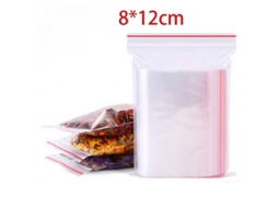 Sacos plásticos transparentes Rebe com fecho de correr para armazenamento de alimentos, 100/300/500 unidades, 300 unidades, 8x12cm
