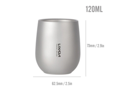 Caneca Isolada De Titânio Ultraleve 120ml Para Camping E Hiking