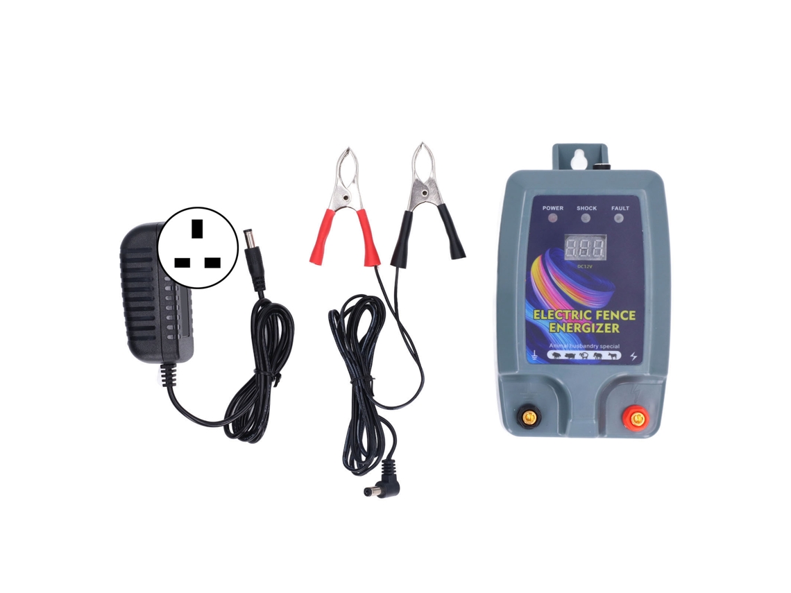 Energizador de Cercado Elétrico de Pulso de Alta Tensão 5km para Porcos Ovelhas Cães 100‑240v Plug Uk | S/MARCA