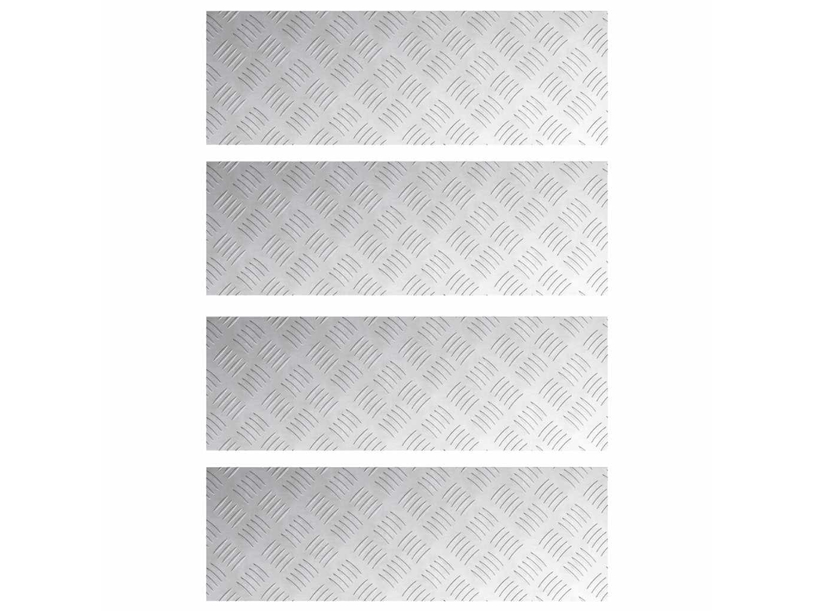 Conjunto 4 Degraus De Escada Vidaxl Prateado Alumínio (75 X 25 Cm)