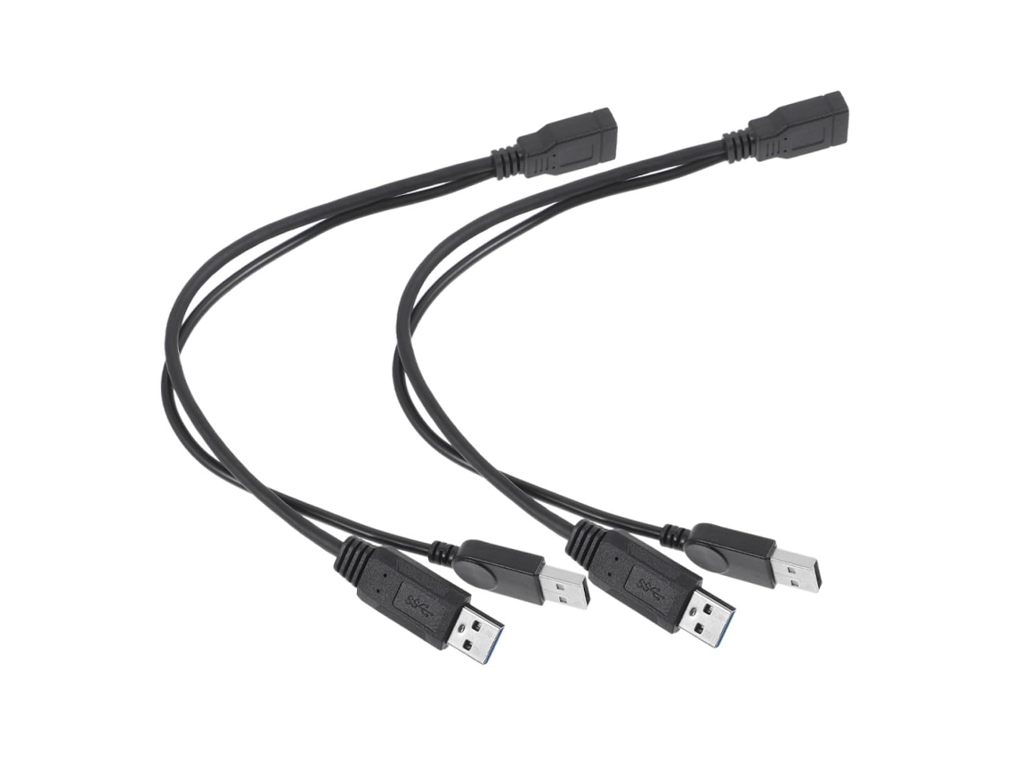 Cabo De Extensão Usb 3.0 Para Disco Rígido, Cabo De Dados Usb Macho Para Fêmea, Conector Duplo Macho Para Alimentação Reforçada, Preto Gokoco