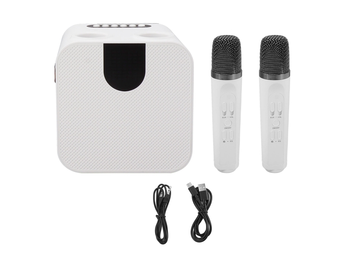 Microfone De Karaokê Portátil Laxiscreed Com Dois Microfones Sem Fio Para Eventos