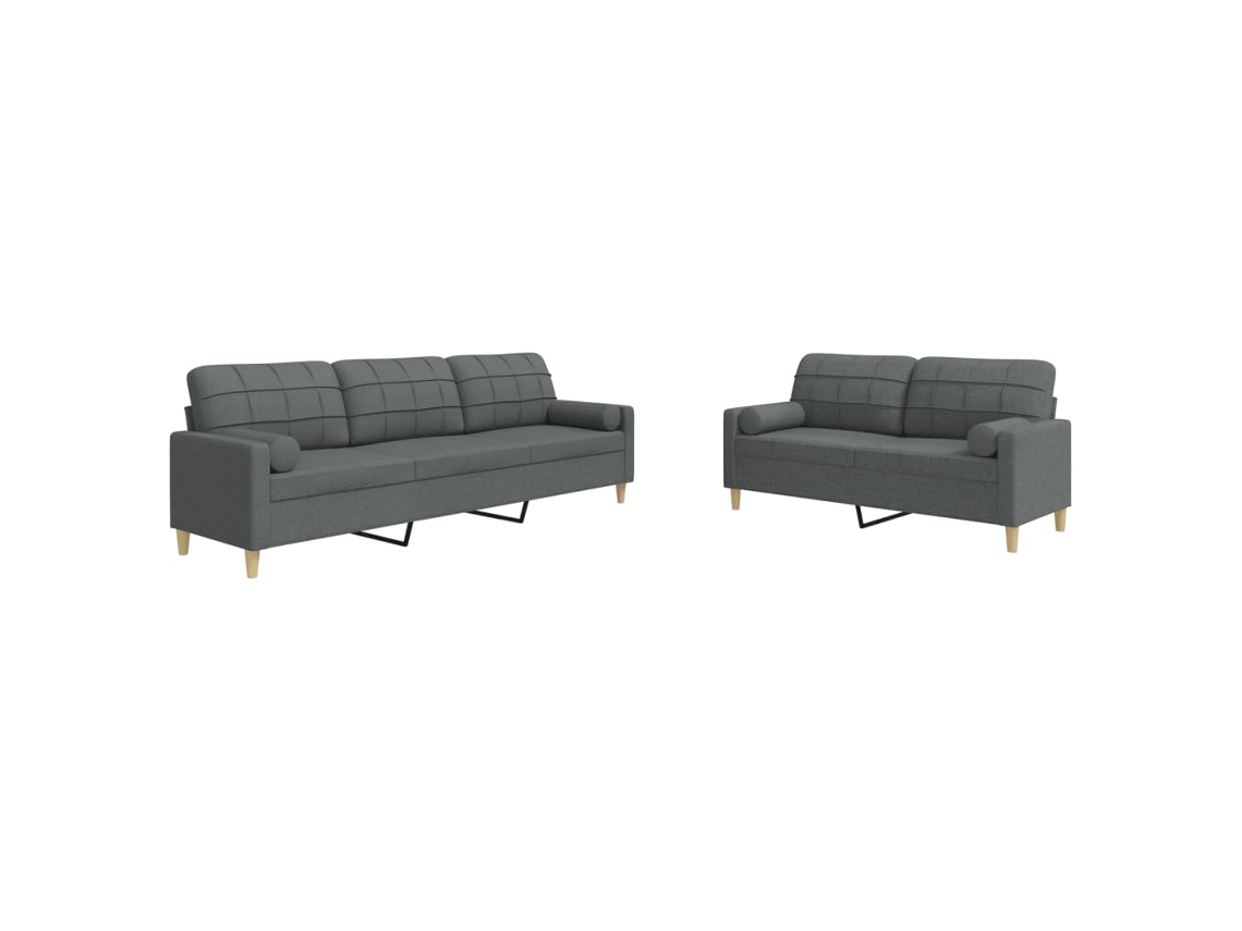 Sofa Set, Sofa Sets Vidaxl Cinzeto Tecido (n/a)