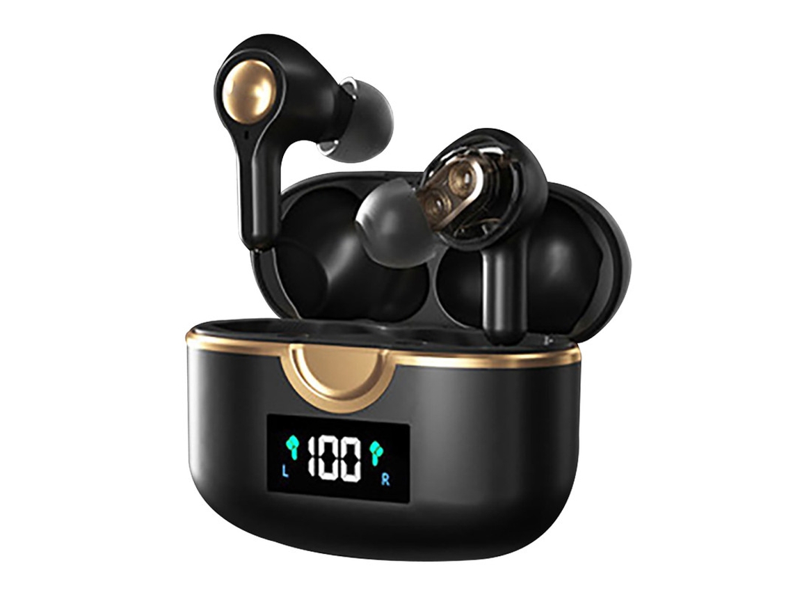 Fones De Ouvido Sem Fio Bluetooth, Tempo De Reprodução De 40 Horas Com Estojo De Carregamento Com Display Led Com Microfone