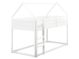 Cama Infantil Em Forma De Casa Com Arrumação Beliani Dienne De Madeira De Pinho Branco 90x200