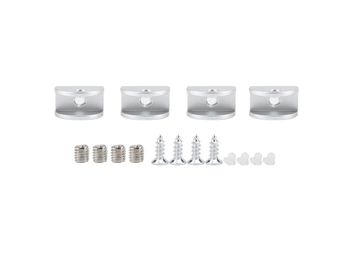 4pcs Braçadeira de Vidro em Alumínio para Fixar Janela com Apoio Arco para Espessura 5 8mm S/MARCA