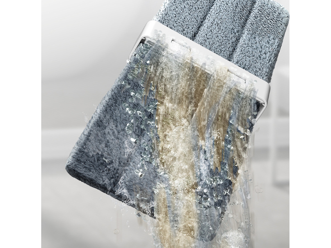 Microfiber Flat Mop (white, Hands-free Wash, Suitable For Dry And Wet Use) Eoocoo