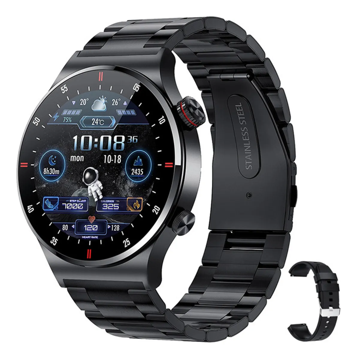 Relógio inteligente Vayotoy QW33 com Bluetooth, chamadas e NFC