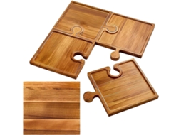 Conjunto De 4 Tabuleiros De Quebra-cabeça Deli Com Alças