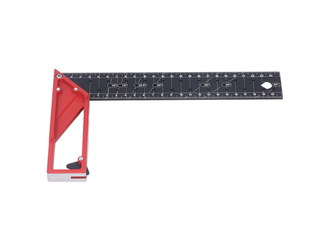 Régua Esquadro de Alumínio Tamanho G para Marcenaria Profissional, 25cm/9,8in, Medidor de Ângulo Reto de 90 Graus, Ferramenta de Medição