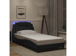 Vidaxl Estrutura de Cama Viana com Led Sem Colchão 100x200cm Preto