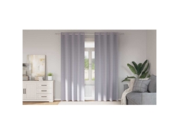 Vidaxl Cortinas Blackout Com Argolas 2 Unid. Cinza Metálico Poliéster
