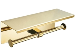 Suporte De Papel Higiênico Parede, Em Aço Inoxidável Dourado